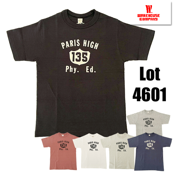 ウエアハウス WAREHOUSE Tシャツ Lot4601 PARIS HIGH 半袖 プリント シ...