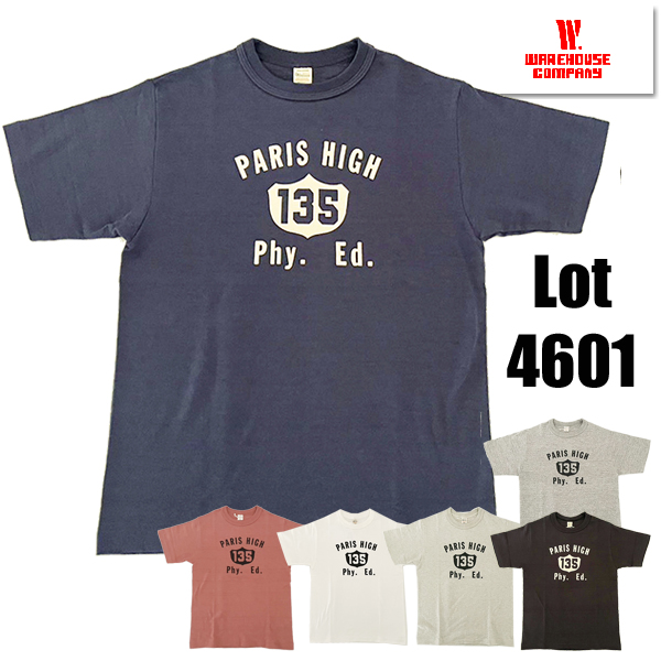 ウエアハウス WAREHOUSE Tシャツ Lot4601 PARIS HIGH 半袖 プリント シ...