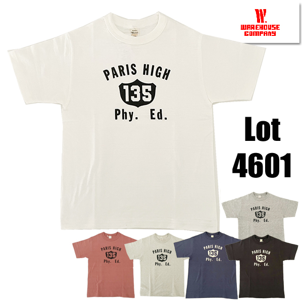 ウエアハウス WAREHOUSE Tシャツ Lot4601 PARIS HIGH 半袖 プリント シ...