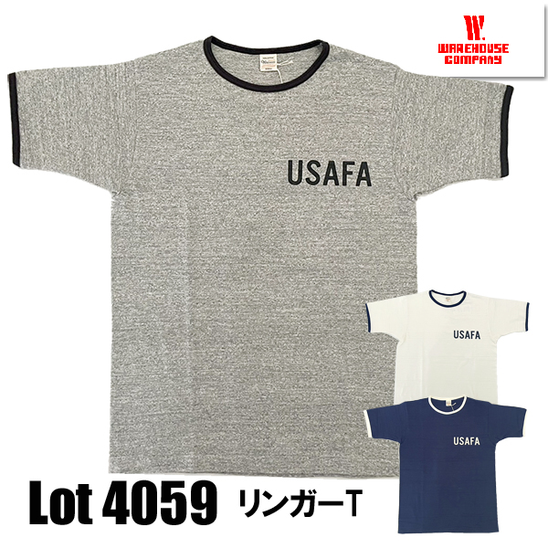 ウエアハウス WAREHOUSE リンガー Tシャツ Lot 4059 USAFA 半袖 プリント TEE 未洗い ミリタリー 綿 コットン アメカジ ヴィンテージ メンズ 春夏 日本製｜ragtim-store｜03