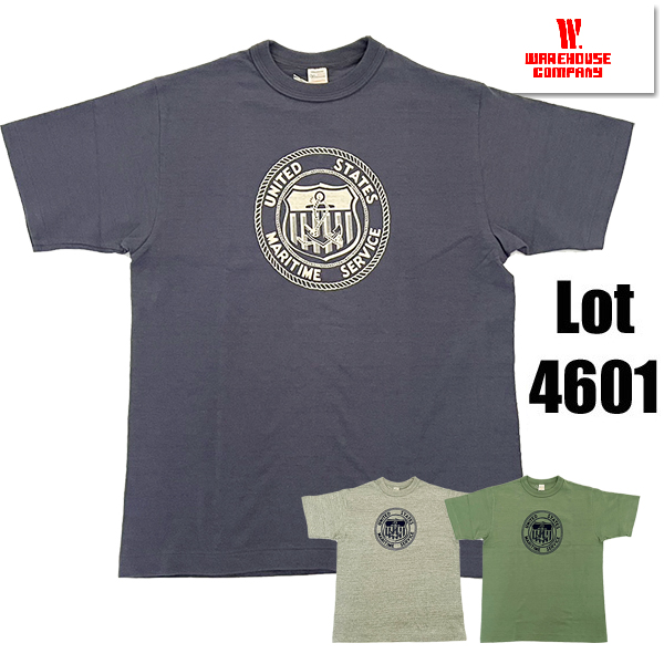 ウエアハウス WAREHOUSE Tシャツ Lot 4601 U.S. MARITAIME SERV...