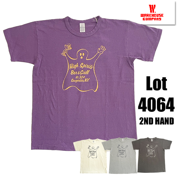 ウエアハウス WAREHOUSE Tシャツ Lot 4064 HIGH SPIRITS セコハンT 2ND HAND TEE 半袖 綿100％ アメカジ ヴィンテージ メンズ 人気 2025年 春夏 新作 日本製 | WAREHOUSE | 04