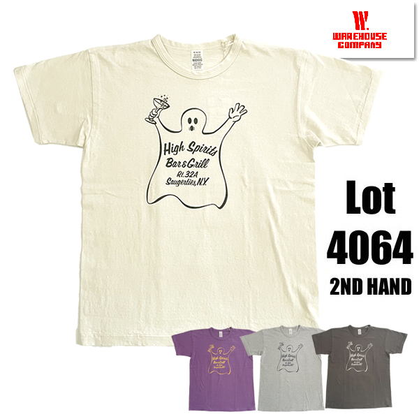 ウエアハウス WAREHOUSE Tシャツ Lot 4064 HIGH SPIRITS セコハンT 2ND HAND TEE 半袖 綿100％ アメカジ ヴィンテージ メンズ 人気 2025年 春夏 新作 日本製 | WAREHOUSE | 01