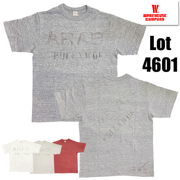 ウエアハウス WAREHOUSE Tシャツ Lot4601 ARAB 半袖 両面 ステンシル プリント TEE シャドウボーダー 未洗い ロゴ 綿 アメカジ メンズ 2025年 春夏 新作 | WAREHOUSE | 03