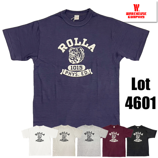ウエアハウス WAREHOUSE Tシャツ Lot 4601 ROLLA 半袖 ブルドック 犬 プリント TEE シャドウボーダー 未洗い ロゴ 綿 アメカジ メンズ 2025年 春夏 新作 | WAREHOUSE | 05