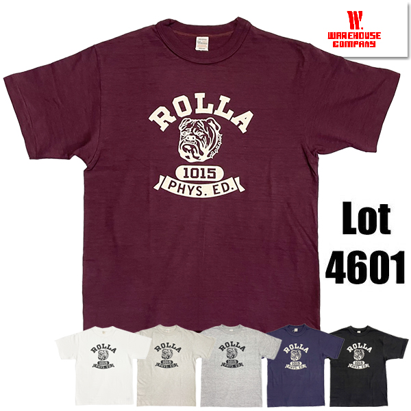 ウエアハウス WAREHOUSE Tシャツ Lot 4601 ROLLA 半袖 ブルドック 犬 プリント TEE シャドウボーダー 未洗い ロゴ 綿 アメカジ メンズ 2025年 春夏 新作 | WAREHOUSE | 04