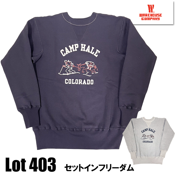 WAREHOUSE 403 スウェット 未洗い 未使用 40 チェーンステッチ WAREHOUSE（ウエアハウス） スウェット Lot 403 ARMY MOUNTAIN