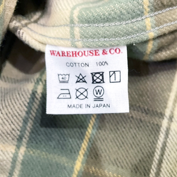 WAREHOUSE(ウエアハウス) ネルシャツ Lot 3022 H柄 FLANNEL SHIRTS WAREHOUSE(ウエアハウス) ネルシャツ Lot 3022 H柄 FLANNEL SHIRTS