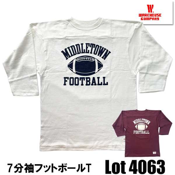 WAREHOUSE（ウエアハウス） WAREHOUSE 7分袖 フットボールT Lot 4063