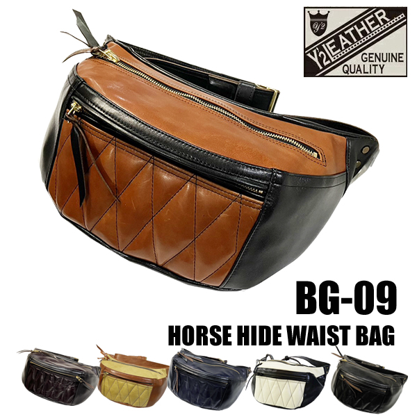【2025新春福袋】 Y'2 HIDE HORSE BG-09 ウエストバッグ ワイツーレザー LEATHER バッグ