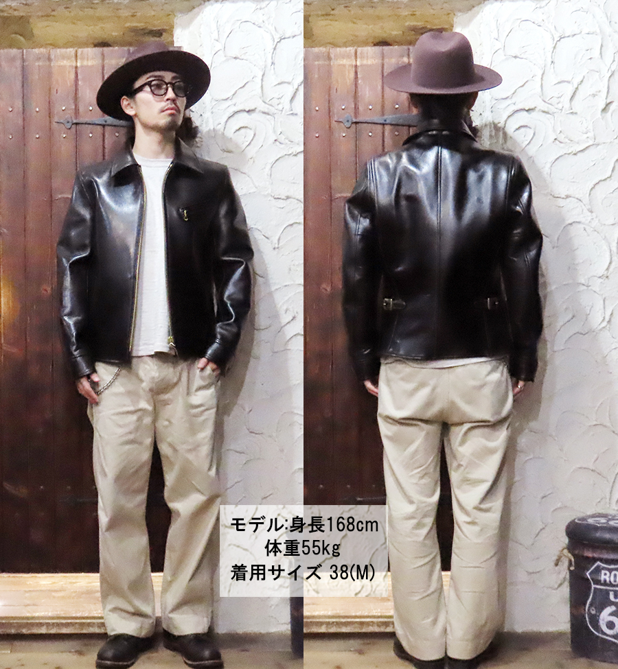 Y'2 LEATHER ワイツーレザー シングルライダース LSR-42 BLACK(TEA