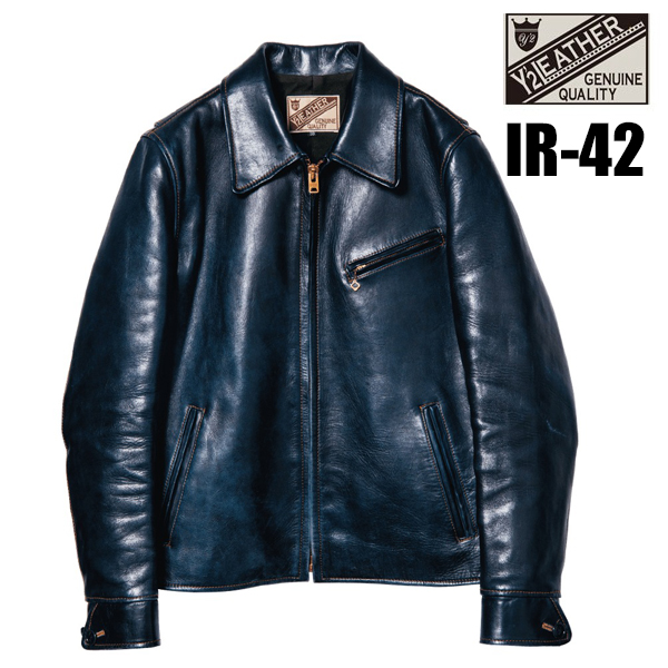 Y'2 LEATHER ワイツーレザー シングル ライダース IR-42 インディゴ 