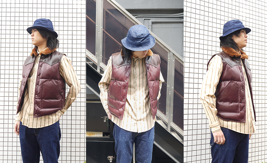 Y'2 LEATHER ワイツーレザー ダウンベスト OV-01-M オイルソフト