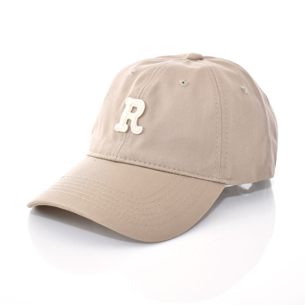 キャップ 帽子 Rマーク 6パネル ベースボールキャップ ローキャップ カーブドバイザー シンプル コットン 綿 メンズ レディース サイズ調整可能