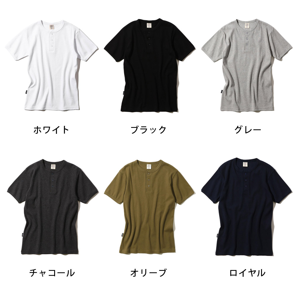 AVIREX アヴィレックス アビレックス リブ 半袖 ヘンリーネック