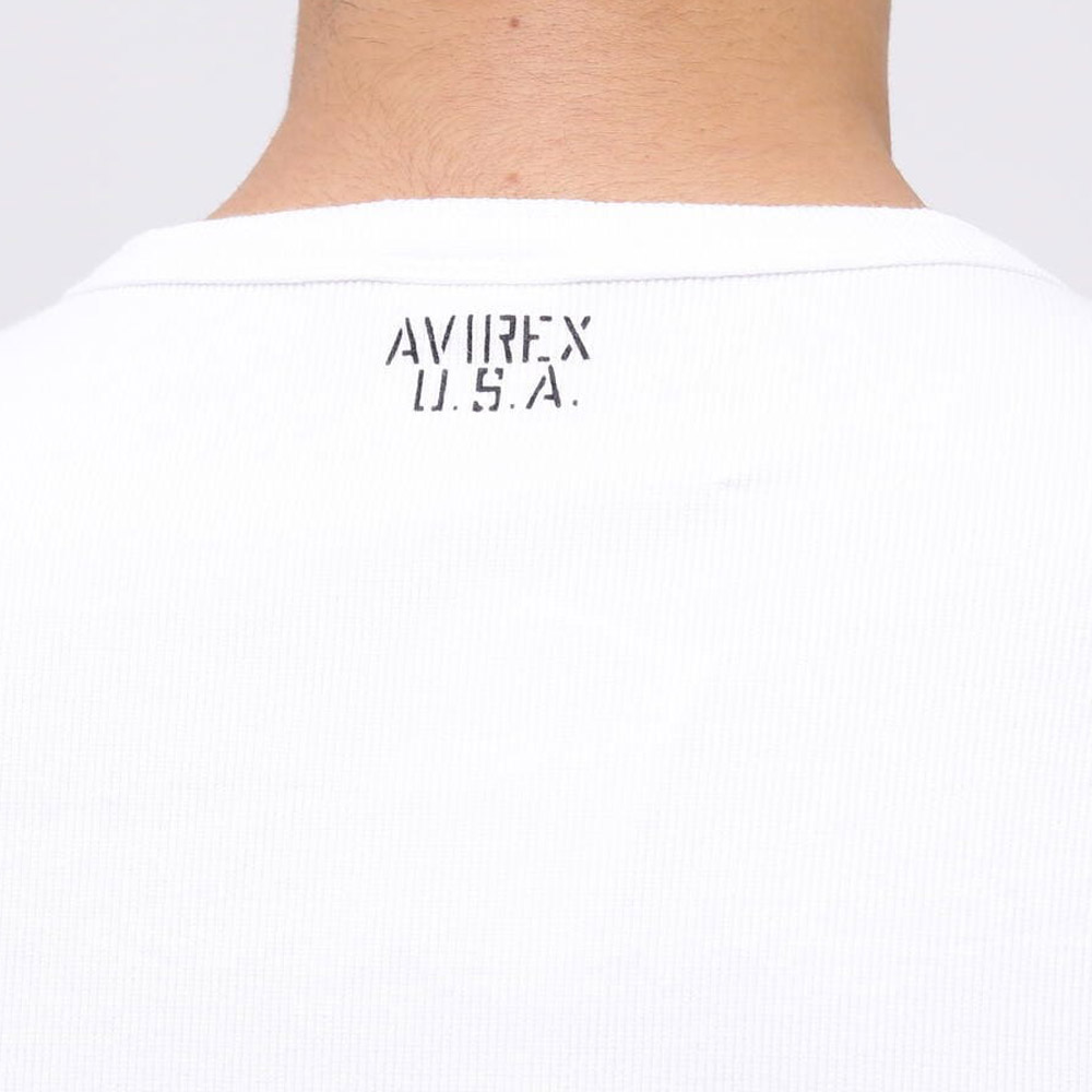 AVIREX アヴィレックス アビレックス リブ 半袖 ヘンリーネック