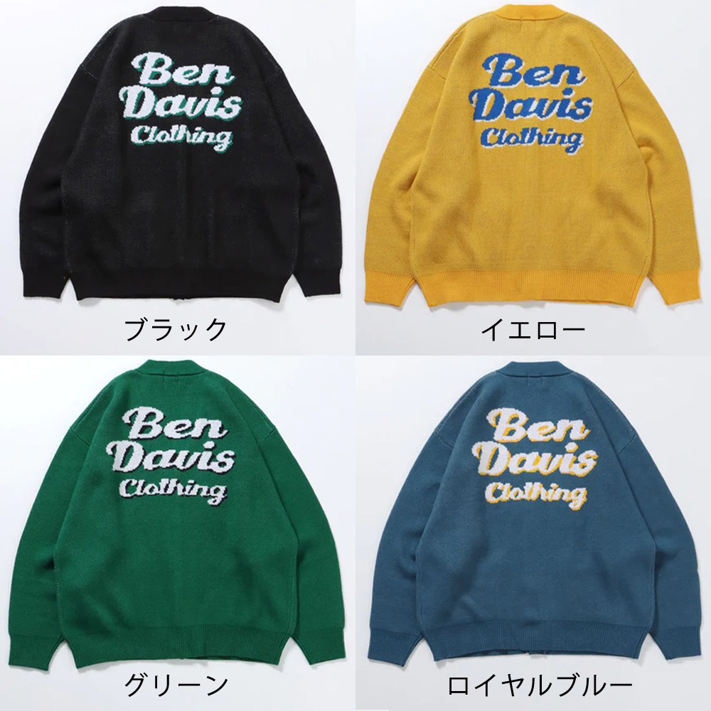 ベンデイビス BEN DAVIS ニット セーター BDロゴ ニットカーディガン カレッジロゴ ベースボールロゴ オーバルロゴ ビッグシエット メンズ  レディース I-2780063