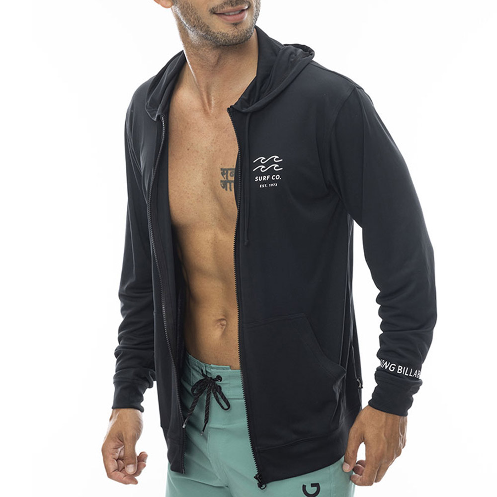 BILLABONG - ビラボン RASH ジップ フード ラッシュガード SML 黒 水着 海 上着 BILLABONG ラッシュガード 「BILLABONG/ビラボン」24SS RASH ZIP