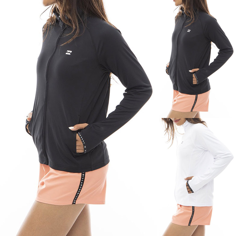 ビラボン BILLABONG レディース ラッシュガード ZIP UP STAND RASHGUARD BE013863 UVプロテクション  UPF50+ 紫外線対策 日焼け防止 プール 海 リサイクル素材