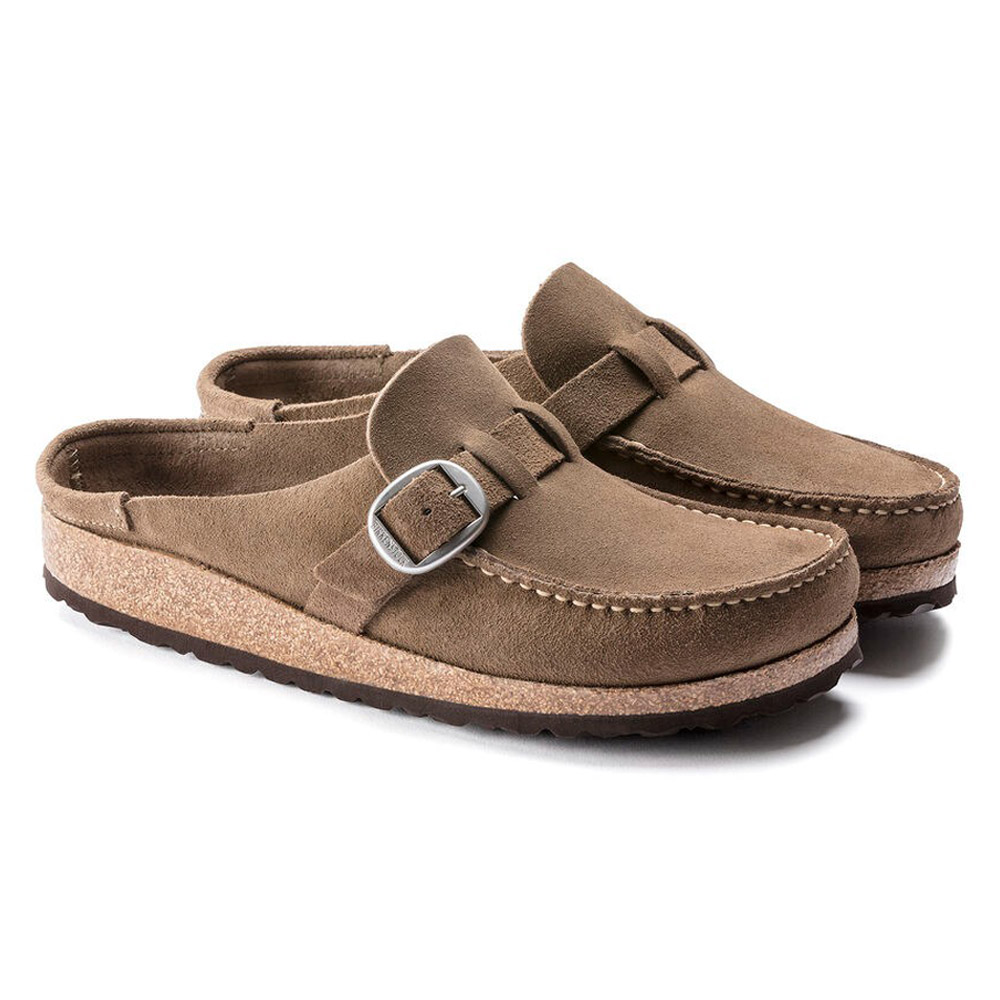 ビルケンシュトック BIRKENSTOCK バックリー サンダル レディース グレイトープ ナローフィット(幅狭)  ベロアレザー モカシン風 Buckley 1019490｜raiders｜06