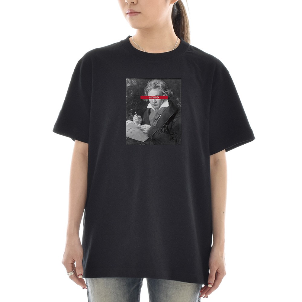 00s ピエール瀧とベートーベン　 2003ツアーＴシャツ 半袖Ｔシャツ　M　黒 半袖 アートTシャツ】ベートーヴェン ベートーベン Tシャツ 肖像画