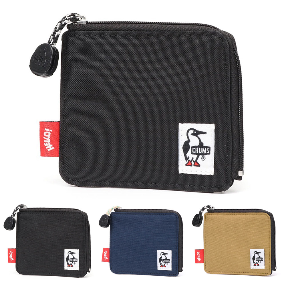 チャムス CHUMS 財布 ウォレット リサイクルエルシェイプトジップウォレット Recycle L-Shaped Zip Wallet  CH60-3757 黒 紺 茶色