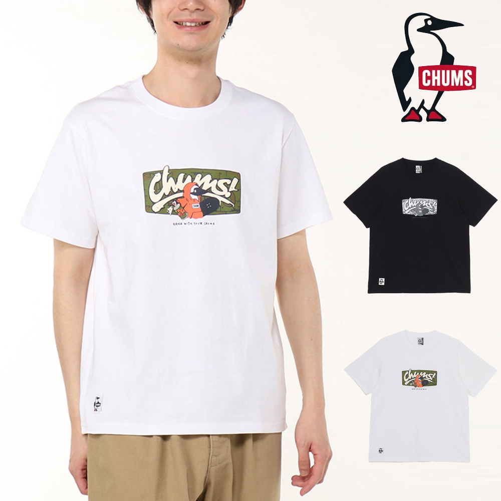 チャムス CHUMS Tシャツ アンチバグチャムスグラフィティTシャツ Anti-Bug CHUMS Graffiti T-Shirt CH01-2507 メンズ レディース 半袖tシャツ ティーシャツ | CHUMS