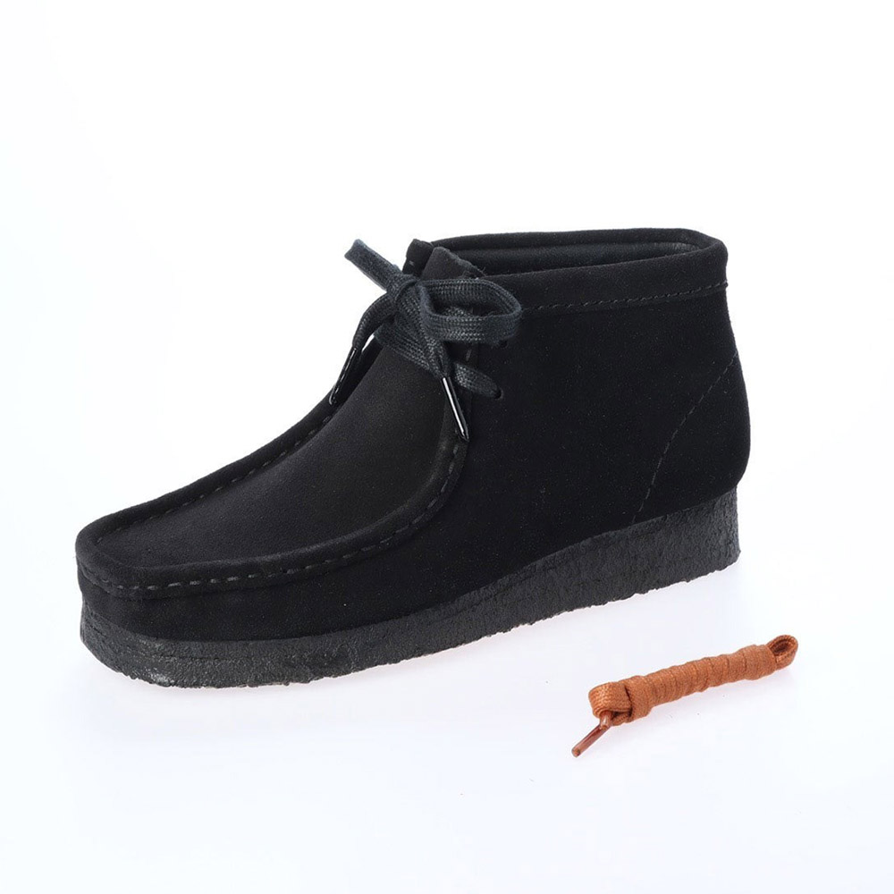 クラークス Clarks ワラビーブーツ Wallabee Boots レディース ミッドカット スエード 天然革 スエードクレープソール メイプル  ブラック 26155520 26155521