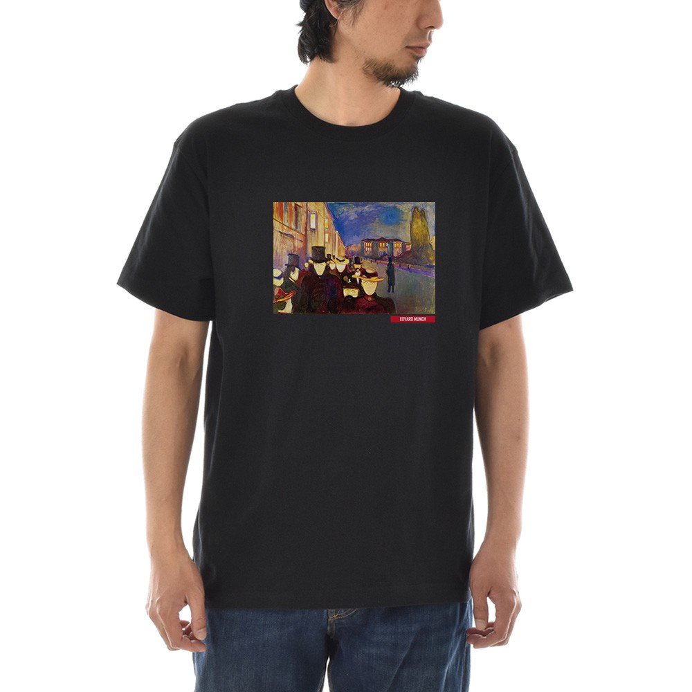 半袖 アートTシャツ】ムンク Tシャツ カール・ヨハン通りの夕べ