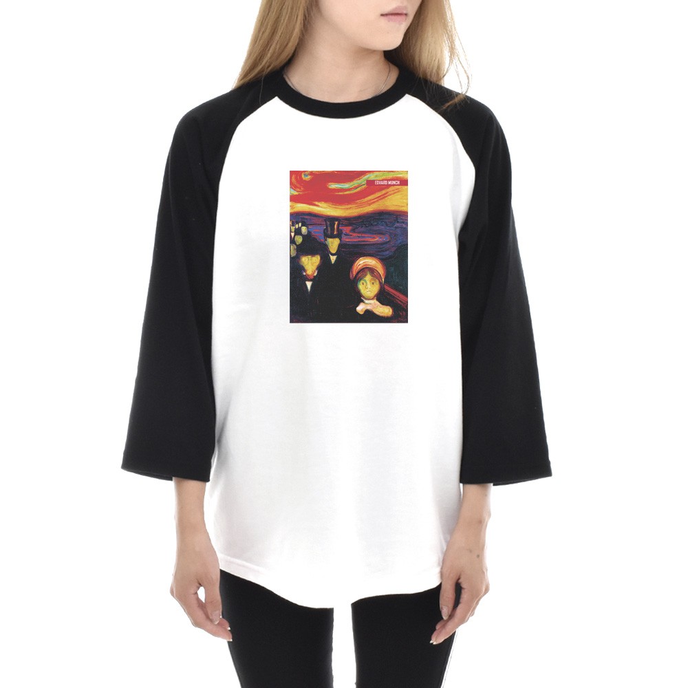 ムンク Tシャツ 不安 エドヴァルド・ムンク ライフ イズ アート 7分袖