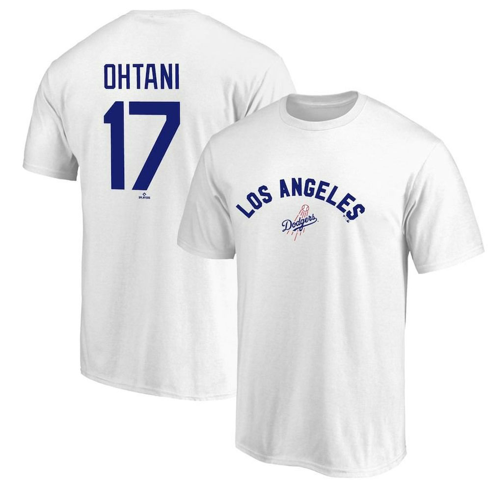 ファナティクス Fanatics Tシャツ MLB 大谷翔平 Tシャツ ドジャース Tシャツ ネーム ナンバー OHTANI 背番号 17  ML01-24AS-0002 メンズ レディース 青 白