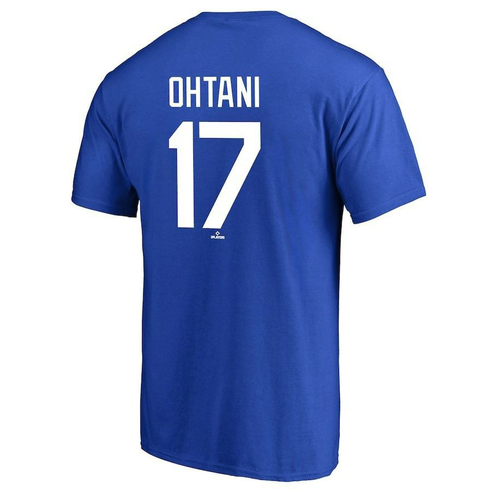 ファナティクス Fanatics Tシャツ MLB 大谷翔平 Tシャツ ドジャース Tシャツ ネーム ナンバー OHTANI 背番号 17 ML01-24AS-0002 メンズ レディース 青 白｜raiders｜08