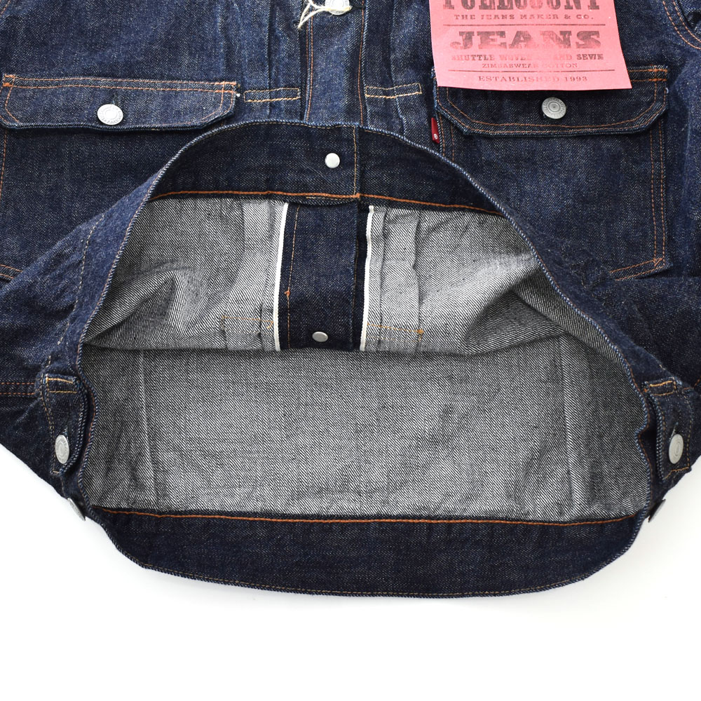 フルカウント FULL COUNT ジージャン タイプツー デニムジャケット Type 2 Denim Jacket (One Wash)  13.7oz 2102W-20 メンズ セカンド 2nd Gジャン