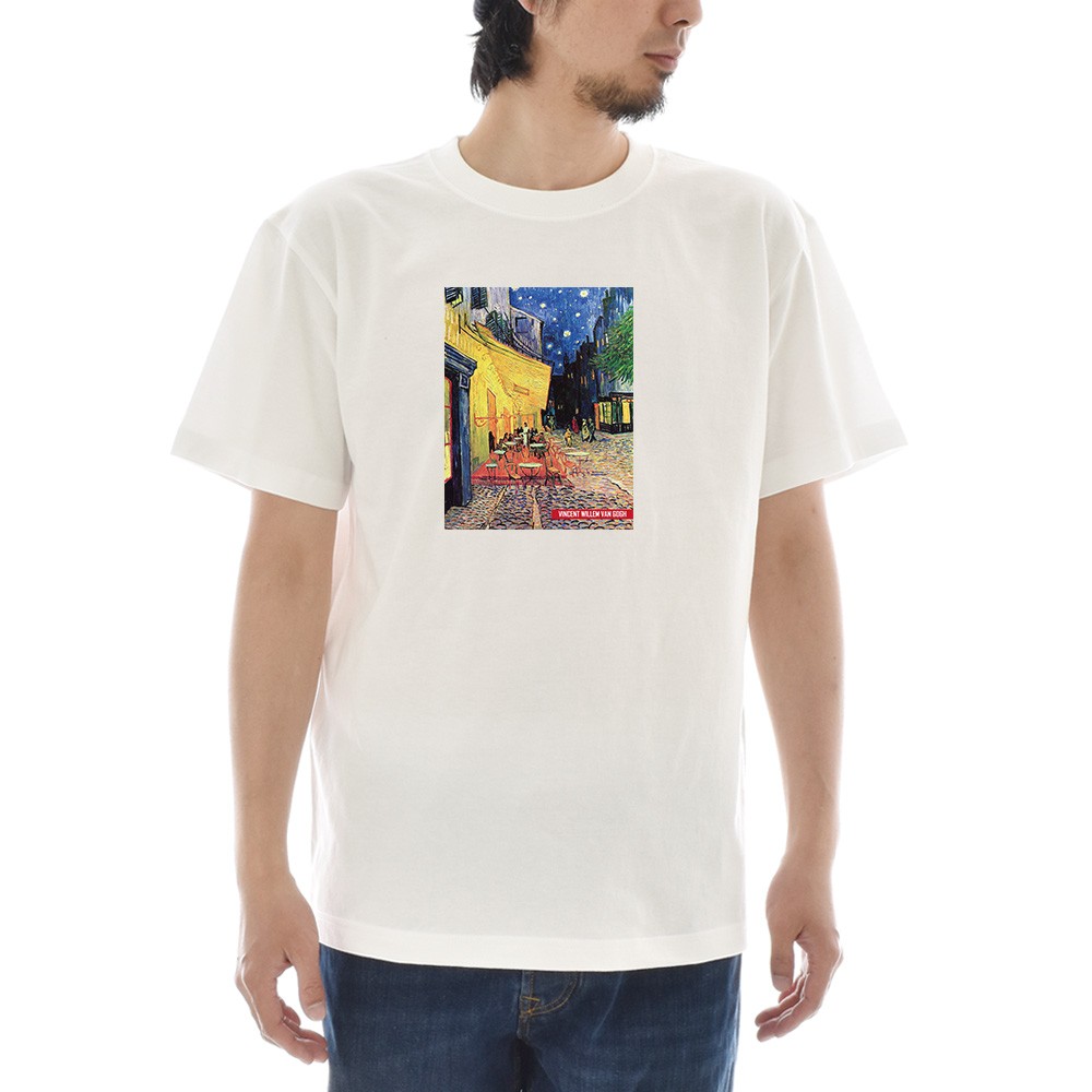 半袖 アートTシャツ】ゴッホ Tシャツ 夜のカフェテラス フィン