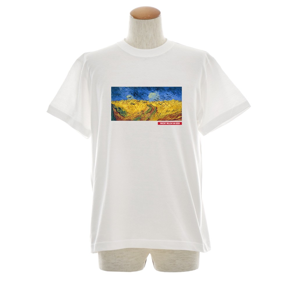 半袖 アートTシャツ】ゴッホ Tシャツ カラスのいる麦畑 鳥 フィン