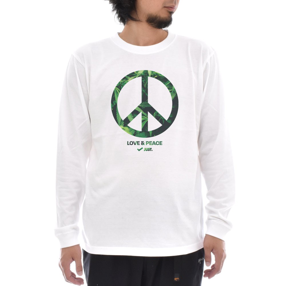 大麻 大麻柄 マリファナ マリファナ柄 ピース PEACE Tシャツ 長袖T