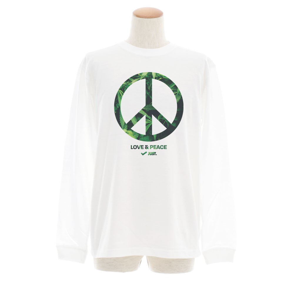 大麻 大麻柄 マリファナ マリファナ柄 ピース PEACE Tシャツ 長袖T