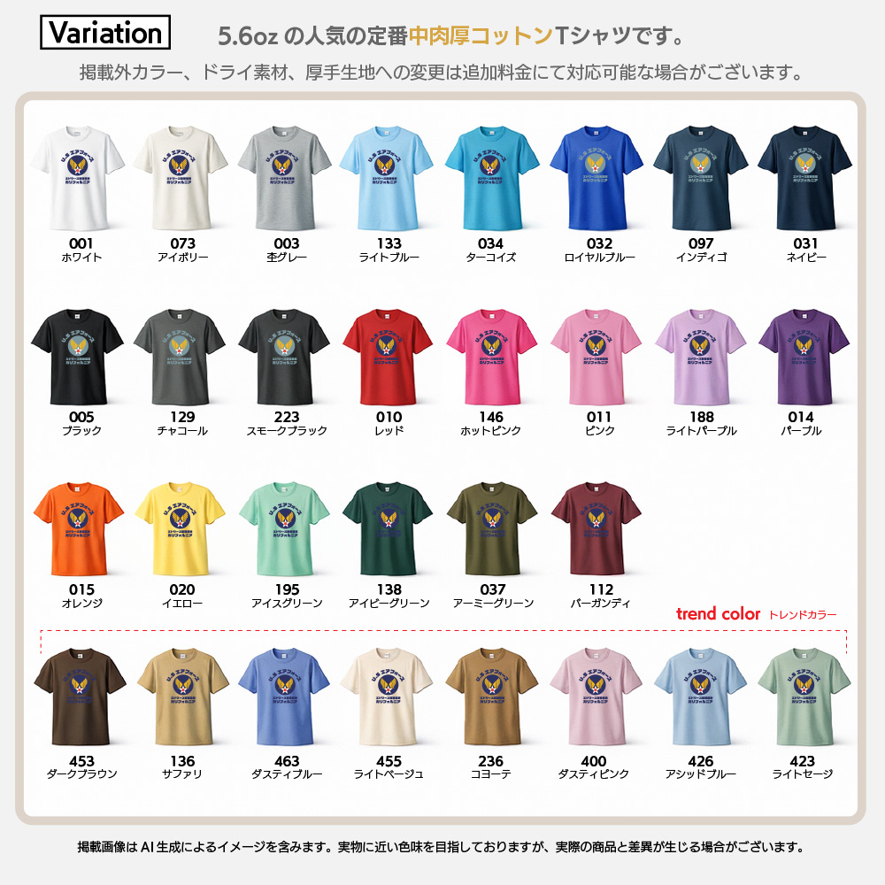 U.S AIR FORCE BASE Tシャツ ジャスト エドワーズ空軍基地 カタカナ