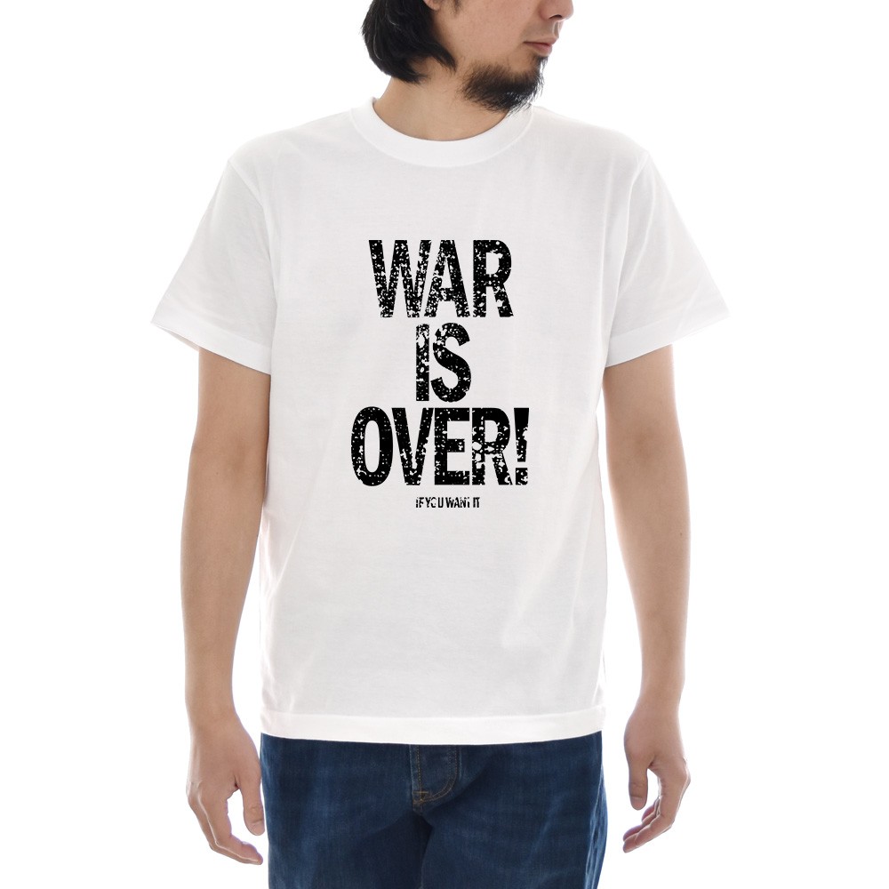 メッセージ Tシャツ WAR IS OVER 反戦 PEACE ジョン・レノン 半袖T 
