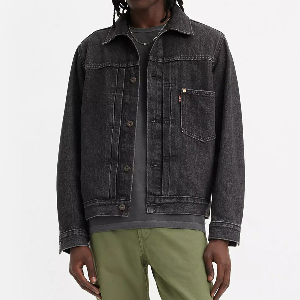 [リーバイス] デニムジャケット TYPE I トラッカージャケット 黒 M TYPE I トラッカージャケット ブラック STONEWASH(L ブラック