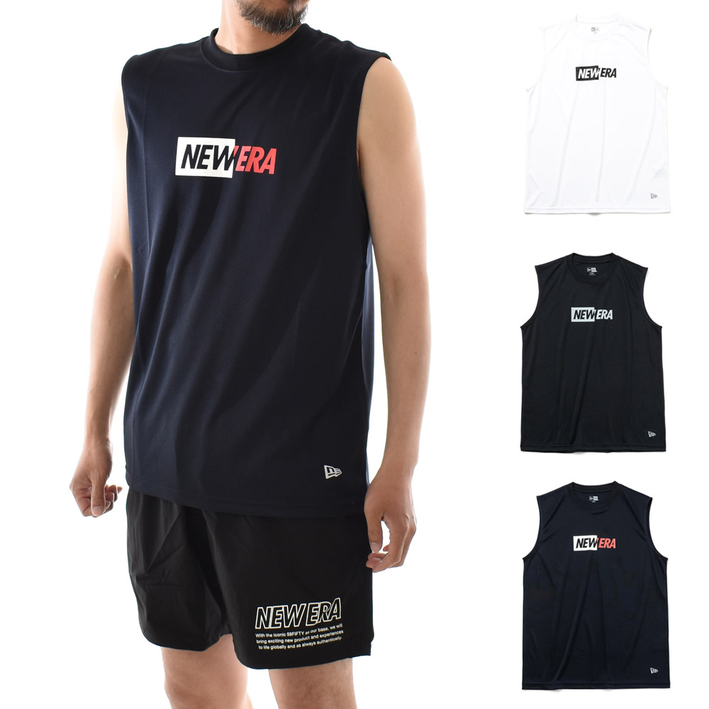 ニューエラ new era NEWERA パフォーマンス タンクトップ ノースリーブ チェストロゴ タンク Chest Logo Tech Tank 14121941 14121943 14121942 メンズ ロゴ 黒｜raiders