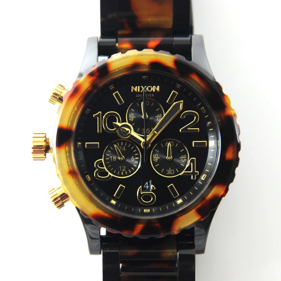 【取り寄せ商品】 ニクソン NIXON 腕時計 42-20 クロノ オールブラック トートイズ べっ甲 ウォッチブランド メンズ :nixon