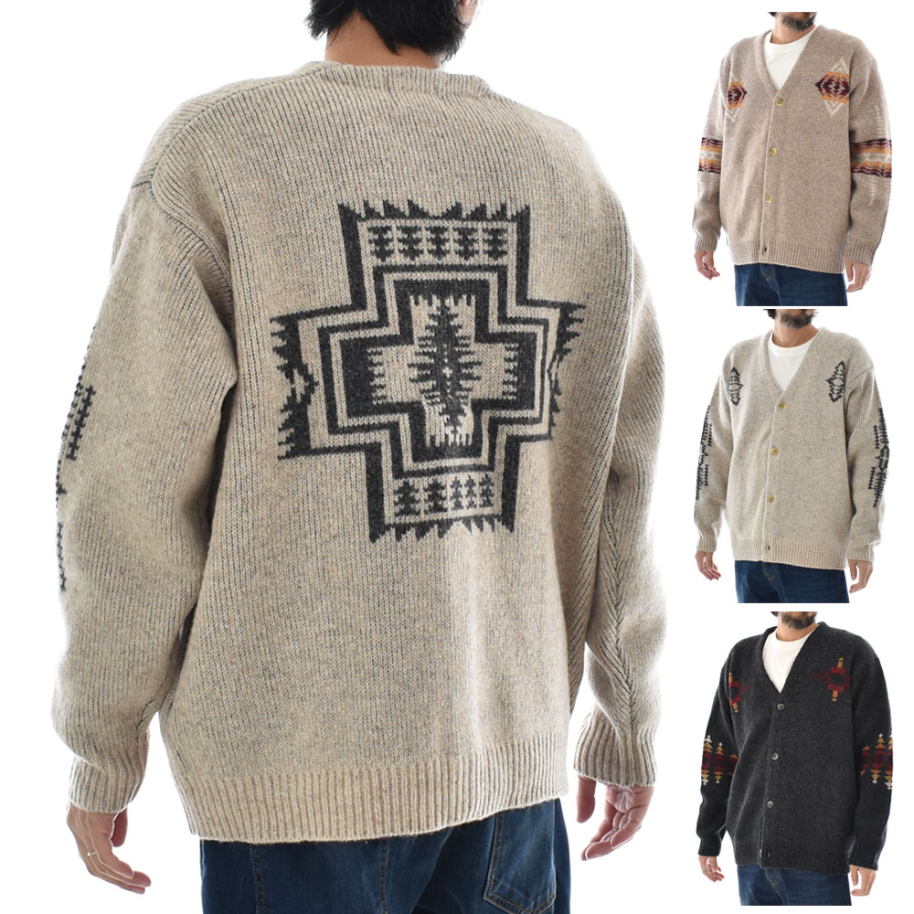 ペンドルトン PENDLETON ニット セーター Vネック カーディガン 4575-8005 メンズ レディース 男女兼用 オーバーサイズ  ネイティブ柄