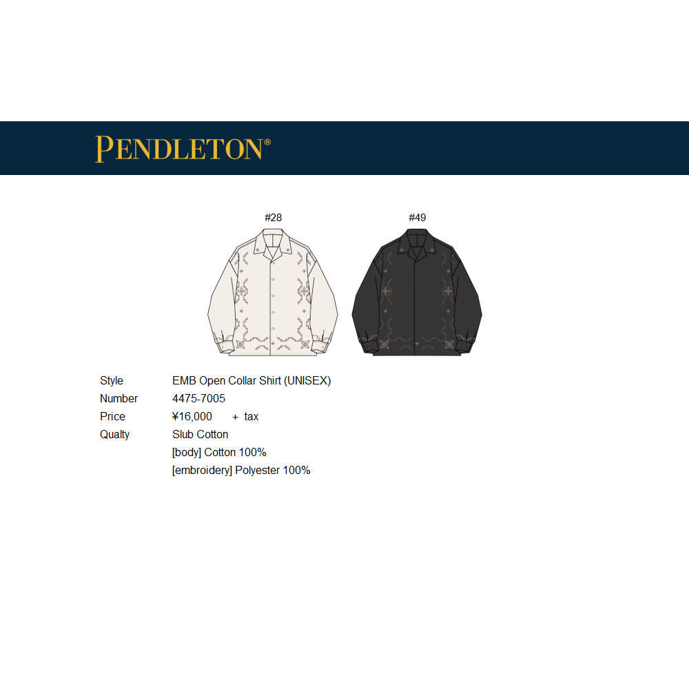 Pendleton アイボリー 刺繍入り 長袖シャツ M 楽天市場】PENDLETON ペンドルトン エンブロイダリー オープン