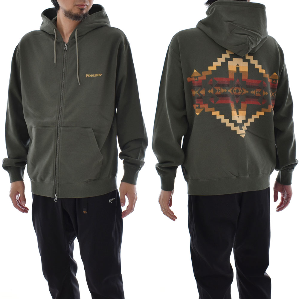 ペンドルトン PENDLETON パーカー バックプリント ジップアップフーディ― 4475-7015 メンズ レディース 男女兼用 ファスナー付き ネイティブ柄 | PENDLETON | 02