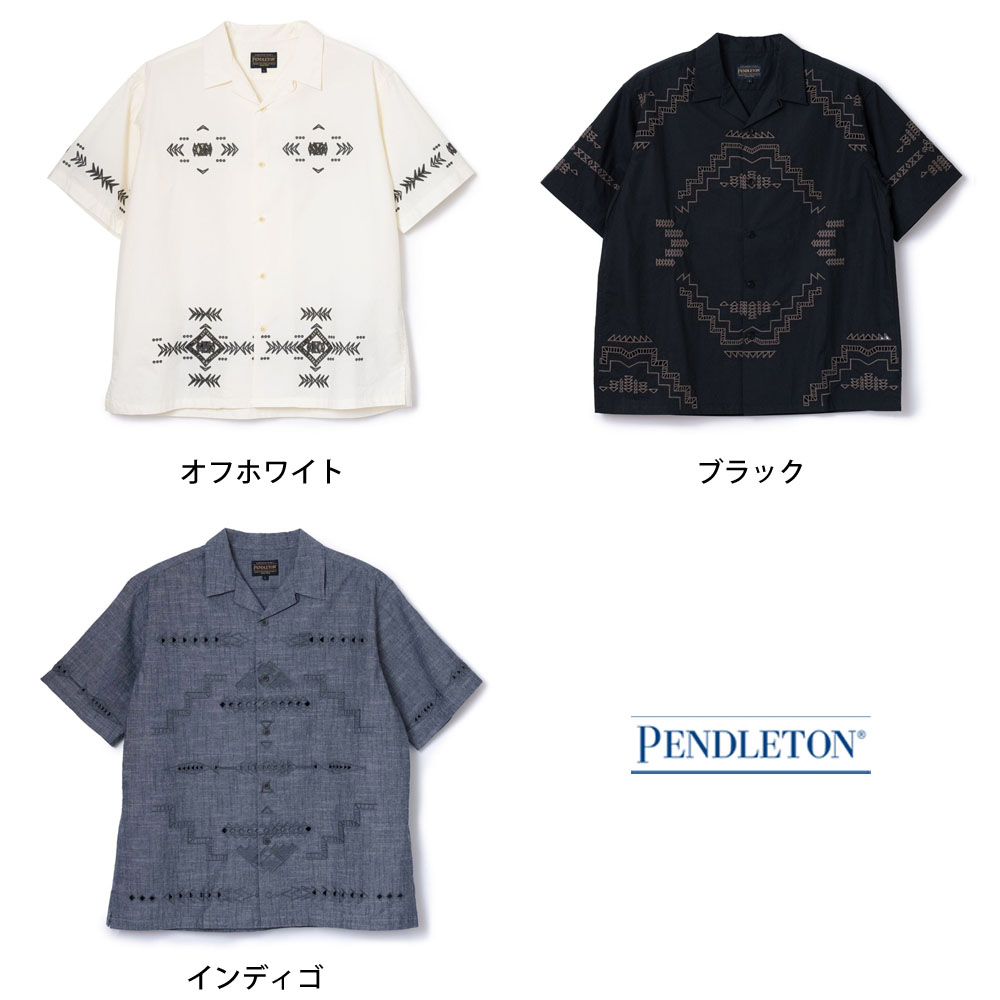 メンズ　PENDLETON　ペンドルトン　Cut Work Open Collar Shirt　カットワークオープンカラーシャツSS 半袖 シャツ 刺しゅう 5275-0013 PENDLETON/ペンドルトン Cut Work Open Collar Shirt SS (MENS