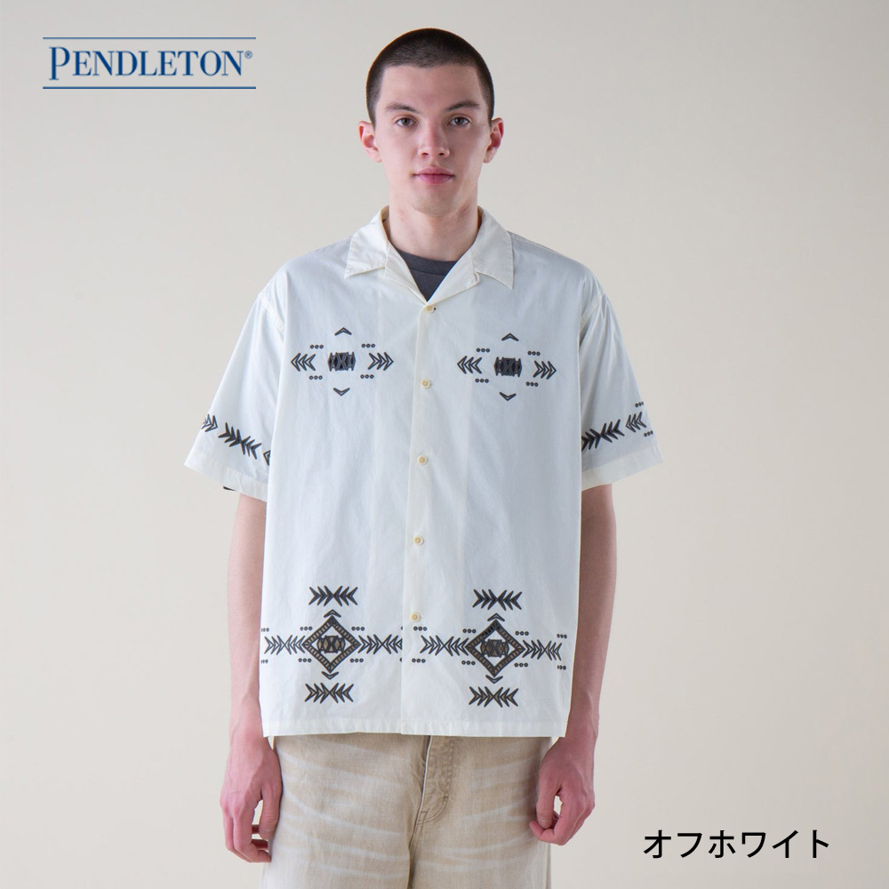 PENDLETON ペンドルトン アロハシャツ ネイティブ柄 PENDLETONペンドルトン ネイティブ柄半袖アロハシャツL オープン