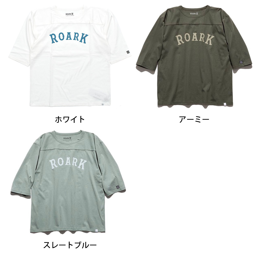 ロアーク リバイバル ROARK REVIVAL Tシャツ メディーバルロゴ 7分袖Tシャツ MEDIEVAL LOGO 3/4 SLEEVE TEE RFTJ1000 メンズ レディース ティーシャツ 抗菌 防臭｜raiders｜05