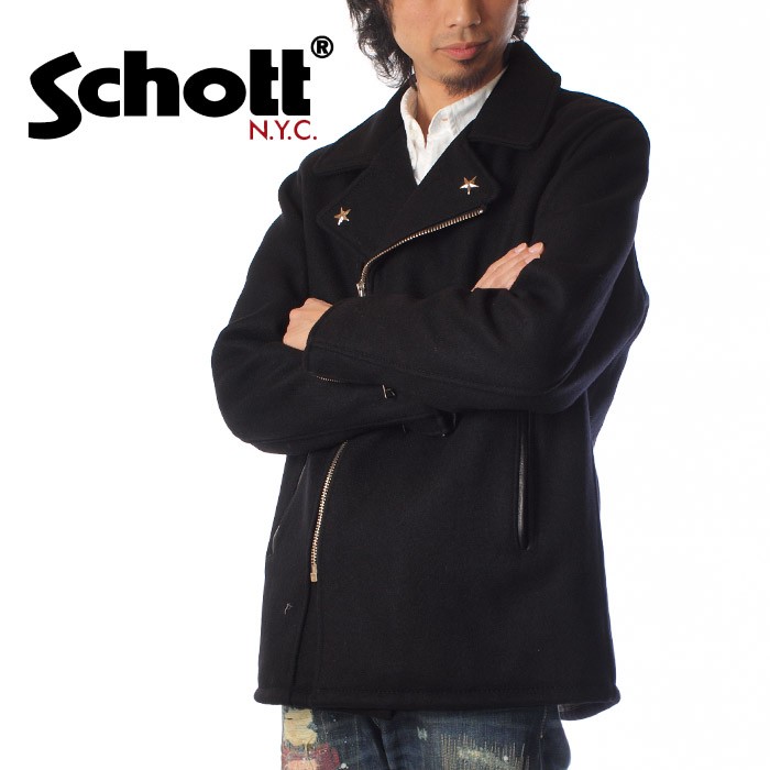 ショット Schott メルトン ピーコート ネイビー ジャケット Pコート