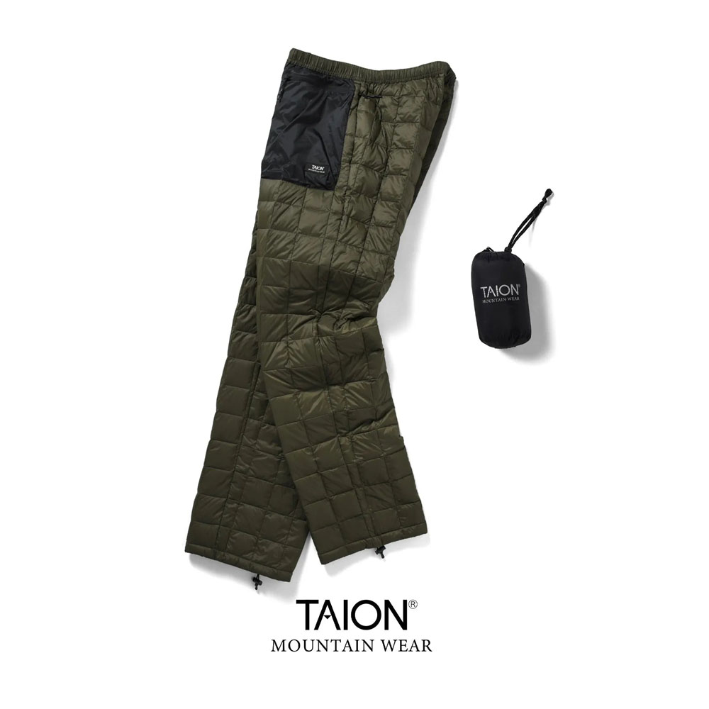 TAION ダウンパンツ カーキXL タイオン TAION マウンテン ライトダウンパンツ TAION-131BXMT-800